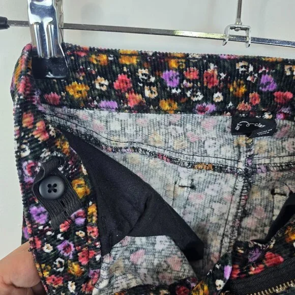 Art Class Girls Floral Corduroy Skirt Size M 7/8 Lined Stretch - Picture 5 of 10